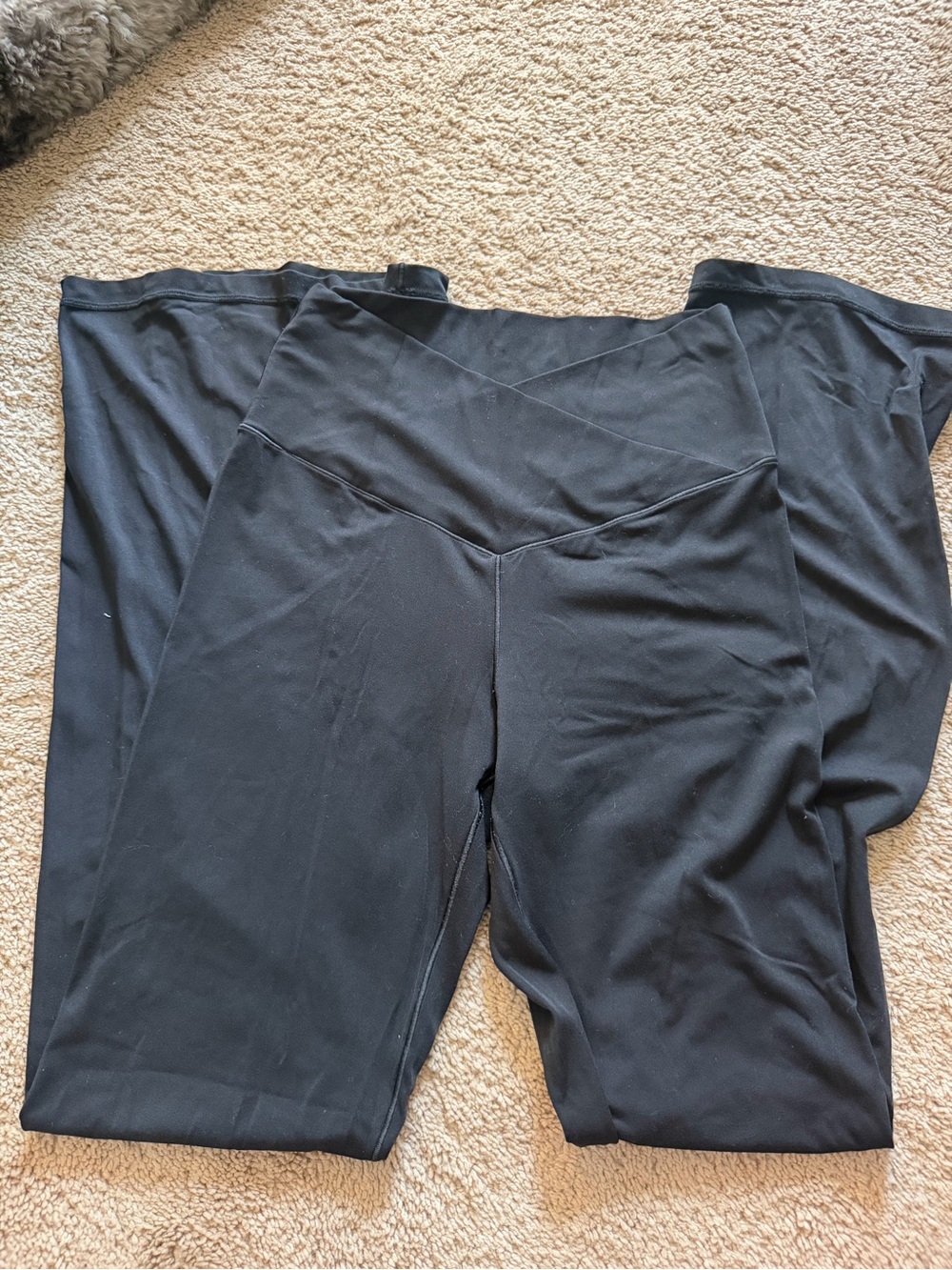 aerie Black Boot Cut Yoga Pants with Crossover Waistband